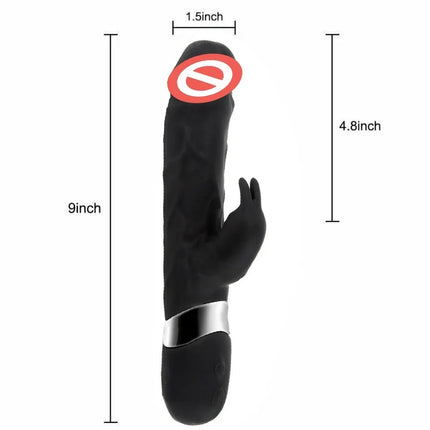 2 in 1 Rabbit Vibrator with 7 Vibration Clit Massager Sex Toys for Women