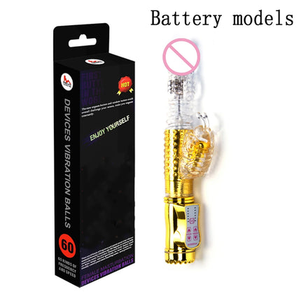 Rabbit Vibrator Telescopic Dildo Vibrator G-Spot Clit AV Stick Stimulator Vaginal Massager Sex Toys for Women Female Rechargable