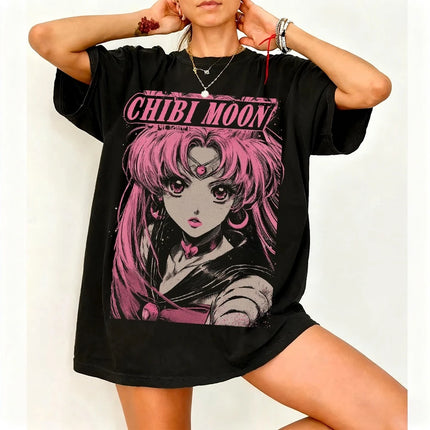 Sailor Moon Retro 90s Anime Graphic T Shirt Summer Cotton Men Women Tee Streetwear Casual Trend Short Sleeve Couple Hip Hop Top