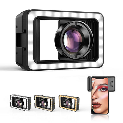 Apexel Macro Lens 4K HD Portable Micro Lens With LED Fill Light Phone Photography Lente Attachment Vlog Video Recording