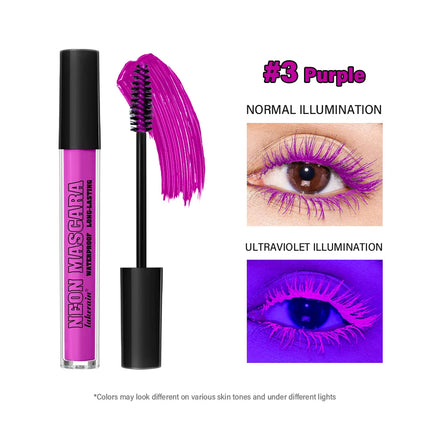 Color Mascara Thick Curl Waterproof Natural Eyelash Long Lasting Blue White Green Pink Luminousk Eye Makeup Korean Cosmetics