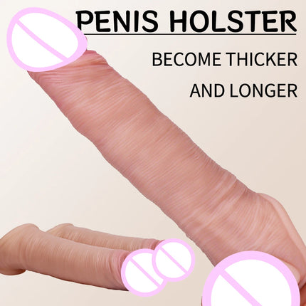 Extender Condom Penis Enlargement Ejaculation Penis for Men Sleeve Cock Ring Delay Lock Ring Sex Toys Artificial Penis Training