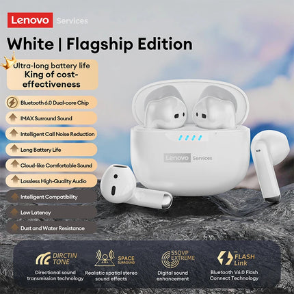 Lenovo LE259 Deep Bass Wireless Earphones Bluetooth 6.0 HD Crystal Calls Gaming Headphones Ultra-Low Latency Earbuds Waterproof