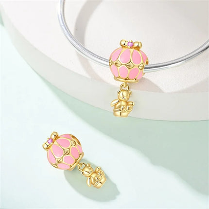 Original Charms Beads 925 Sterling Silver Golden Leopard Firefly Butterfly Hot Air Balloon Beads Fit DIY Bracelet Fine Jewelry