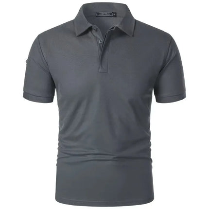 New Men's Short Sleeve T-Shirt Sports Tennis Polo Shirt Summer Oversized Breathable Shirts Button Moisture-Wicking Streetwear