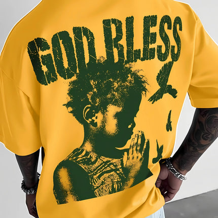 The new men's T-shirt for the summer of 2025 features a casual fashionable comfortable and breathable 3D letter pattern print