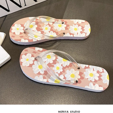 Flip Flops Trendy Summer Outerwear Fashionable Clip On Beach Slippers Anti Slip Couple'S Splint Slippers Leisure Convenience