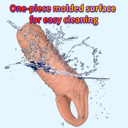 18+ Men’s Reusable Penis Sleeve - Silicone Massage Design, Couple & Gay Friendly Adult Products Sex Toy