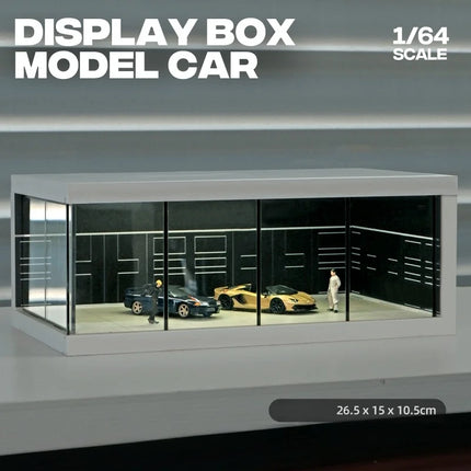 1:64 Simulated Parking Lot with Lights Miniature Scene Parking Garage Toys for Boys Car Model Display Stand Kids Collection Toy