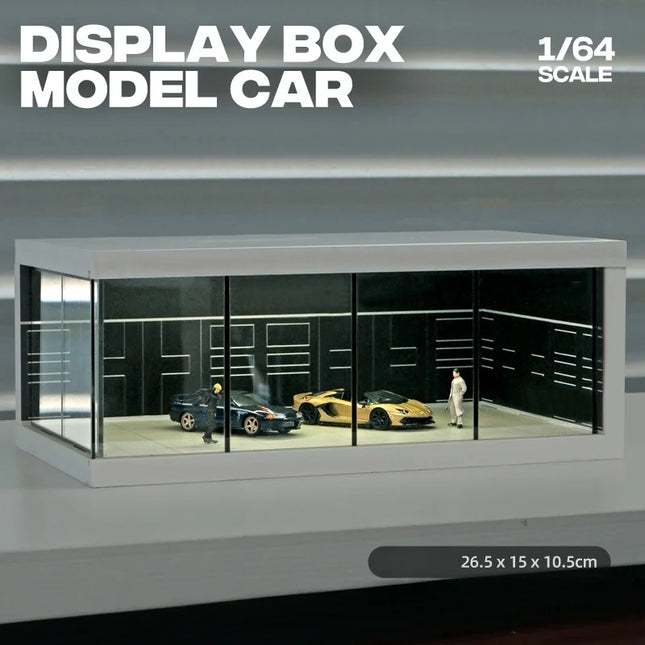 1:64 Simulated Parking Lot with Lights Miniature Scene Parking Garage Toys for Boys Car Model Display Stand Kids Collection Toy