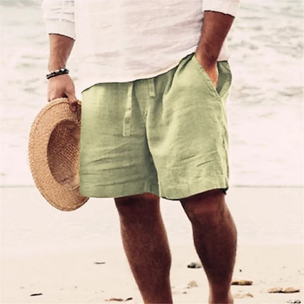 2026 New Men's Beach Pants Joggers Fashion Cotton Linen Sweatpants Casual Pants Hawaiian Vacation Loose Spring/Summer Long M-4XL