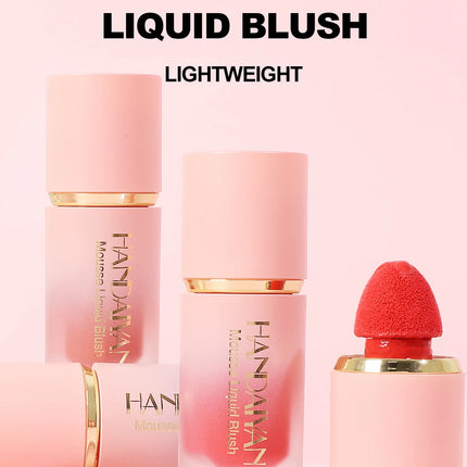 HANDAIYAN Velvet Liquid Blush Long Lasting Matte Makeup With Sponge Brush Tip Easy To Blend Natural Rouge For Cheeks