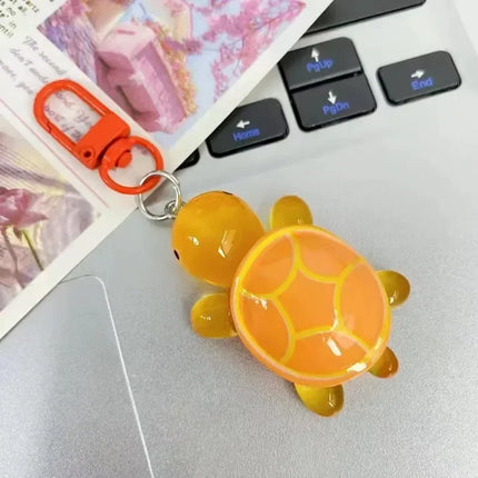 1/8Pcs Colorful Luminous Turtle Keychain Cartoon Glow in-the-dark Color Keyrings Resin Sweet Sea Animal Bag Pendant Hangings
