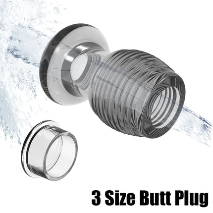 Orissi  S M L Hollow Tunnel Anal Plug Clear Transparent Threaded Butt Plug Set Anus Dilator Speculum BDSM Toy，Adult toys