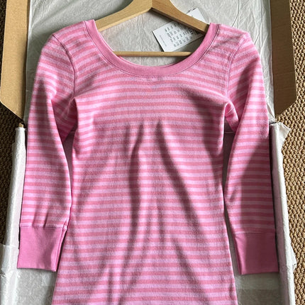 Pink Striped Collection Tshirt Women Simple Casual Cotton Buttons T-shirts Sweet Cute Preppy Style Camisole+Slim Short Pants Y2K