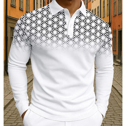 Long Sleeved Polo Shirt with Collar Autumn Ordinary Simple Casual T-shirt Daily Top