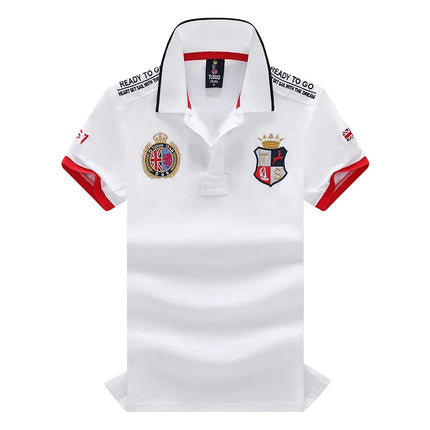 Men's polo shirt England Great Britain Royal casual sports party cotton embroidery luxury contrast color original design