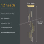 12 heads / black / warm light
