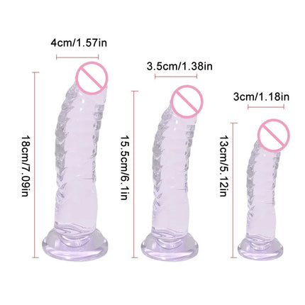Realistic Black Dildo with Strong Suction Cup Base, Soft Penis Sex Toy for Women and Men, Hands-Free Anal Vaginal Adult Toy in M