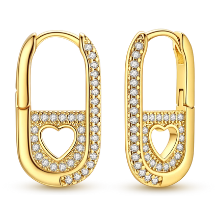 Women original 925 Silver Golden Glowing Firefly Stud Earring Bilayer Round Droplets Heart Gold Hoop Earrings Party Jewelry Gift