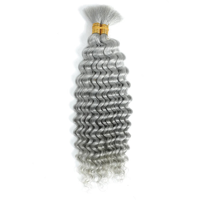 Deep Wave Bulk Human Hair for Braiding No Weft Human Braiding Hair For Boho Braids Brazilian Virgin Human Hair Extensions 33#