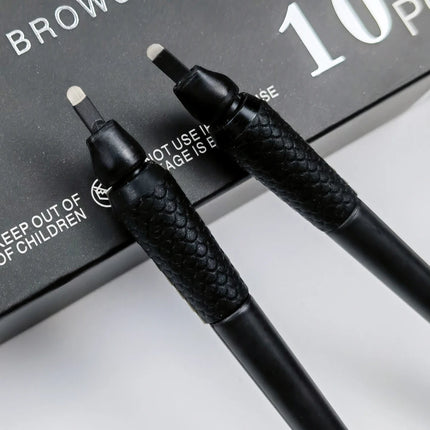 10/50Pcs Disposable Microblading Pen 0.15/0.18mm 18U Sterilized Permanent Makeup Eyebrow Tattoo Pen with U Blades