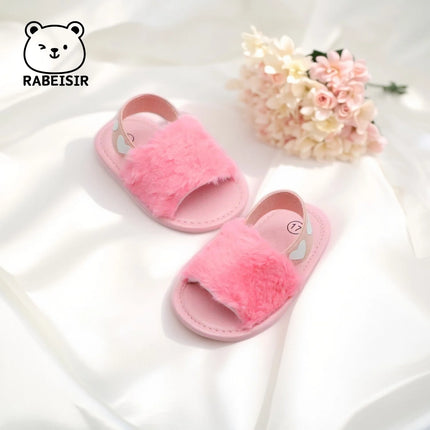 Baby girl winter breathable front shoes cute plush toddler shoes baby shoes