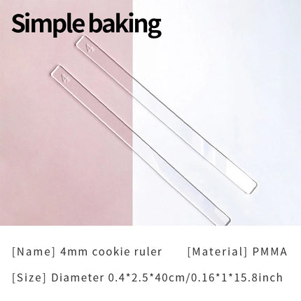 2Pcs Acrylic Thickness Ruler 2-10mm,Rolling Pin Guide for Cookie Fondant Maamoul,DIY Polymer Clay Pottery Craft Tool,Baking Rule