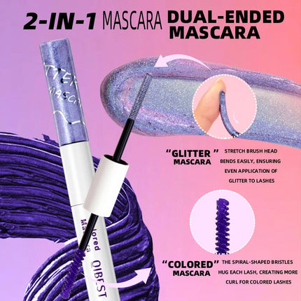 2 in 1 shiny mascara, light texture, smooth application, lasting luster, natural makeup effect