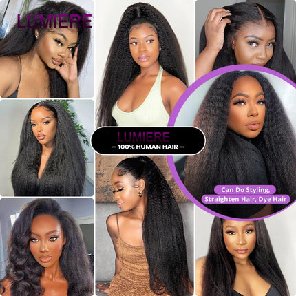 Kinky Yaki Straight Skinlike HD Lace Frontal Only Virgin Raw Virgin Human Hair Lace Closure Only PrePlucked Invisible Hair Exten
