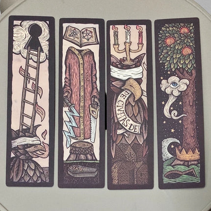 Double-embossed Dark Surrealism Pillars Deck Travis Lawrence 4*16cm - 36 Pcs Surreal Occult Symbolism Illustration Cards