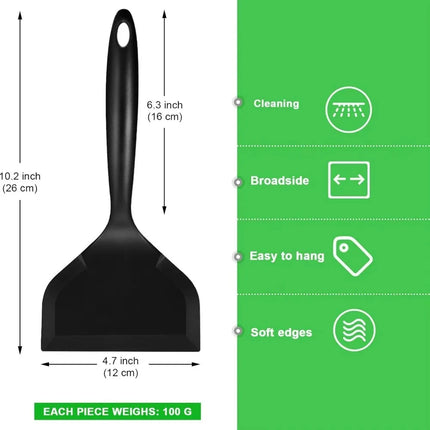 Silicone Spatula Pancakes Shovel Omelette Spatula Turner for Eggs Fish Pancake Non Stick Wide Soft Pizza Shovel Kitchen Scraper
