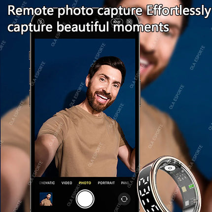 New Smart Ring R13 LED Display Screen Gesture Sweep Video Heart Rate Sleep Monitor 5ATM Waterproof Wireless Charging Rings 2025
