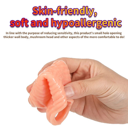 Penis Sleeve Reusable Sexy Toys for Men Penis Sperm Lock Ring Sleeve Massage Adult Products For Woman Gay Cock Ring Sexual Goods