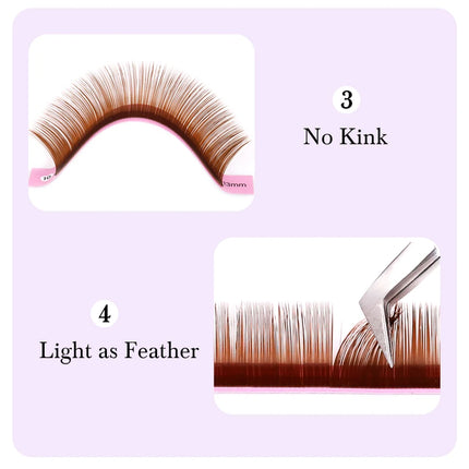 Brown Individual Eyelashes Extension 8-15 Mixed Lash Colorful Premium Dark Brown Lashes Soft Natural Mink False Eyelashes Makeup