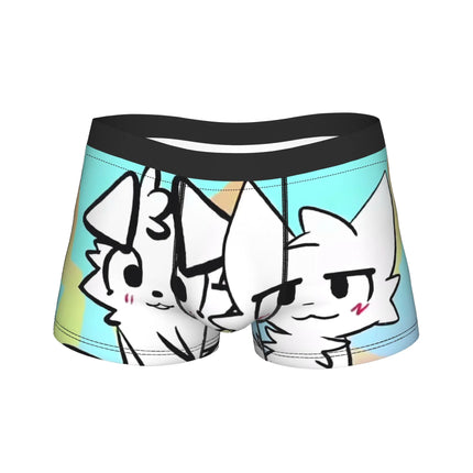 Men's Boykisser Silly Cat Underwear Cute Furry Funny Boxer Briefs Shorts Panties Homme Soft Underpants Plus Size