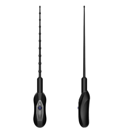 Electric Vibration Silicone Urethral Massager, Adult Male Penis Exercise Stimulation, Bead/Smooth Type