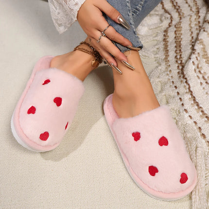 Women's LOVE Slippers Fuzzy Fluffy Memory Foam Slides House Shoes Open Toe Indoor and Outdoor Cute Comfort Living Room Shoes