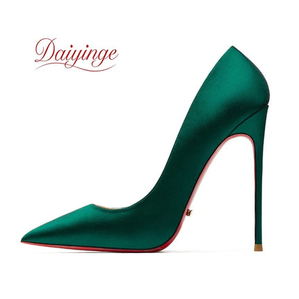 Elegant Woman Heeled Shoes 2026 Trend Luxury Red Bottoms High Heels Pointed Toe Stiletto Pumps 12 cm Party Dress Wedding Shoes