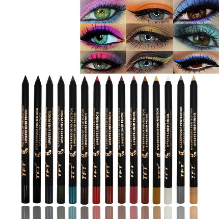 Matte Blue Eyeliner Pencil Waterproof Lasting Colourful Pigment Black White Yellow Eye Liner Pen Not Bloom Eyes Makeup Cosmetics