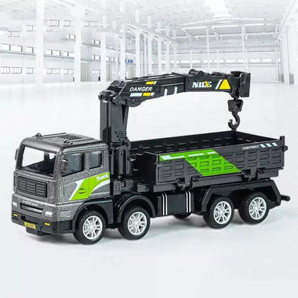 Plastic Vehicle Education + Diecast Excavator Tractor Cement Truck Car Bulldozer Crane Toy Model Wholesale Boy Gift Digger Alloy