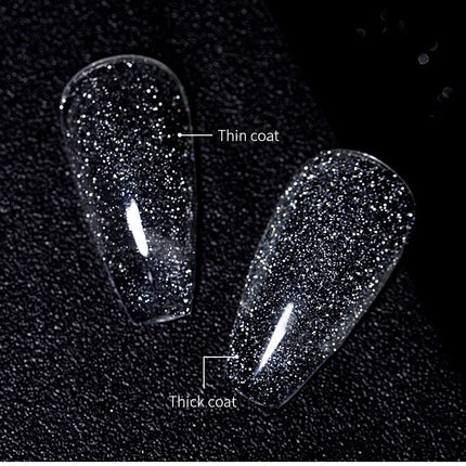 LILYCUTE 7ml Reflective Top Coat Reflective Glitter Gel Nail Polish Semi Permanent Soak Off UV Gel Nail Art Design For Manicure