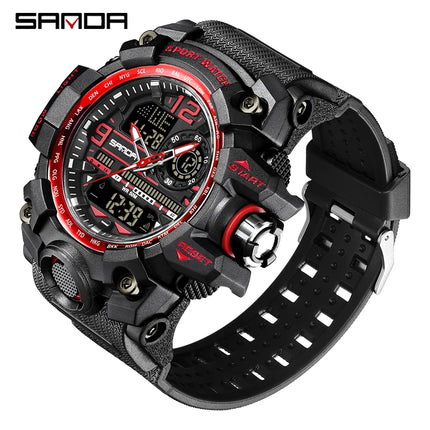 SANDA G style New Men's Watch 50M Waterproof Sports Military Quartz Watch For Male Electron Digital Wristwatch Reloj De Hombre