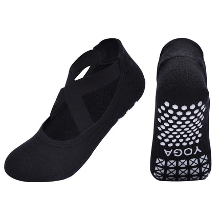 Women Non-Slip Yoga Socks Silicone Indoor Cotton Bandage Backless Pilates Fitness Sock Ladies Ballet Dance Sports Grippers Socks