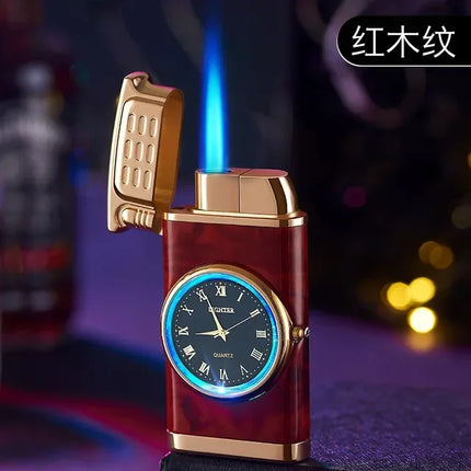 Rocker Arm Watch Metal Unusual Gas Lighters Jet Butane Torch Lighter Windproof Cigarette Cigar Lighter Gadgets for Men