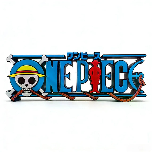 New One Piece Straw Hat Skull Logo 3d Printed Standing Sign Anime Collectible Ornament Home Desk Decoration Gifts For Anime Fans