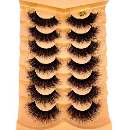 New 7 pairs of thick, 3D simulation mink fur fake eyelashesshort, dramatic fake eyelashes  wholesale full line fake eyelash make