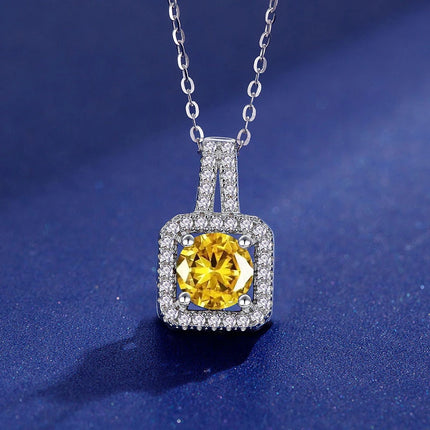 Sterling Silver 925 Moissanite Pendant Necklace For Women Trendy Design D Color VVS Pass Diamond Test Jewelry Gift GRA