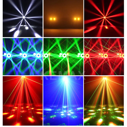 Dj Equipment 80W 6in1 Bee Eye Disco Party Lights DMX Beam Laser Strobe Gobo RGBW Sound Control Stage Effect Light For Christmas