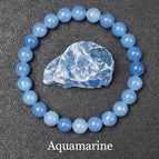 34 Aquamarine / 19cm-7.5inch / 8mm beads